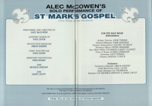 Alex McCowen's Solo Performance of St Mark's Gospel programme (4)