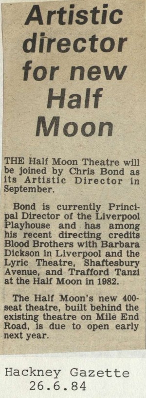 Hackney Gazette 26th June 1984 - Chris Bond New Director