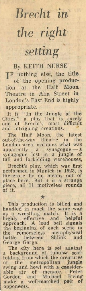 Keith Nurse, Daily Telegraph, 28 Jan 1972