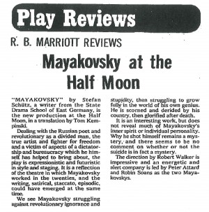 R.B Marriott, The Stage, 6 Dec 1979
