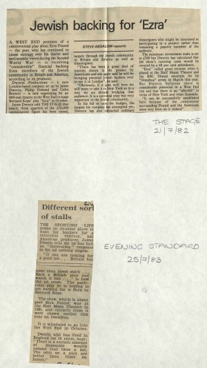 News article on development of Ezra, 1982-1983