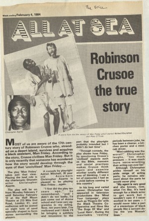 Man Friday feature in The Voice, 4 February 1984