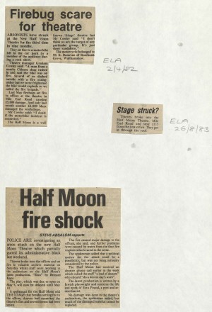 News story on arson attack during Ezra, ELA 1982