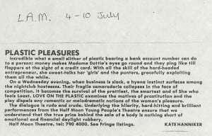 Kate Hanniker, LAM 6-10 July 1987