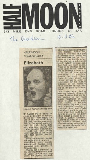 Rosalind Carne, The Guardian, 18 November 1986