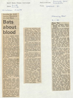 Dracula 1985 News Reviews - Various