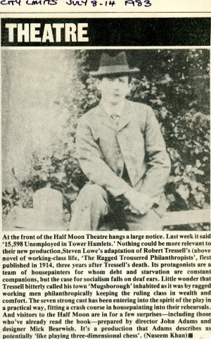The Ragged Trousered Philanthropist Article, Naseem Khan, City Limits Magazine, 8th July 1983