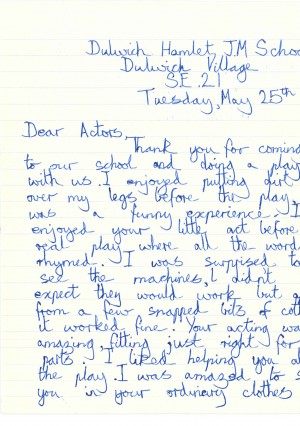 Children for Sale - Thank you letter from Dulwich Hamlet School (4)
