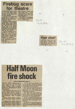 ELA 1982 - Vandalism on Half Moon Theatre