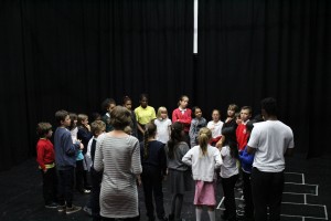 Equinox Youth Theatre in rehearsal for Hopscoth Hypnosis