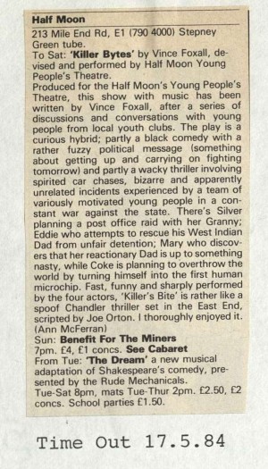 Killer Bytes - Ann McFerran, Time Out, 17 May 1984