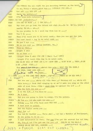 Michael Irving's script of Punch Gorilla