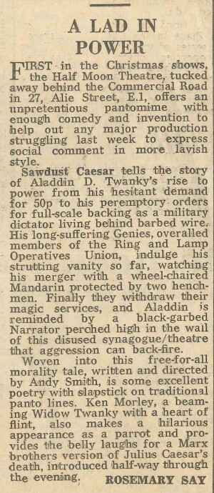 Rosemary Say, Sunday Telegraph, 19 Dec 1972