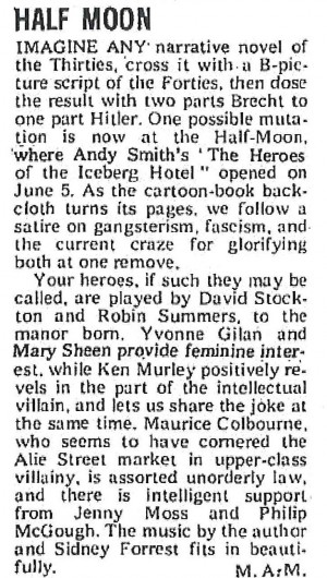 M.A.M, The Stage, 14 June 1973