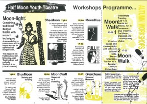 Half Moon Youth Theatre Workshops Leaflet Autumn 1990 - Back