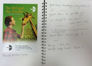 The Girl and the Giraffe audience feedback, 10 December 2016