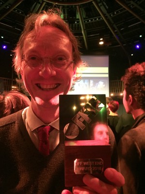 Chris Elwell with Offie Award