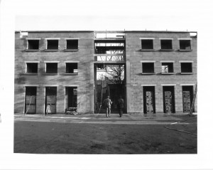 Half Moon Theatre taking shape. Photo given to Half Moon by Stephen Murphy, Development Director for the Half Moon 1983-85.