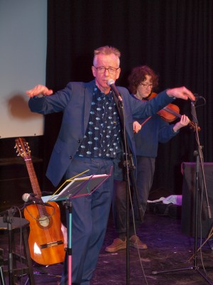 John Hegley: All Hail the Snail (and other creatures) tech rehearsal. Photo by Jim Conboy