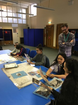 Lunar Youth Theatre visit the Tower Hamlets Local History Library and Archives, 3 May 2018