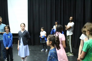 Equinox Youth Theatre rehearsing their Playful Heritage project A Stroll Down Memory Lane