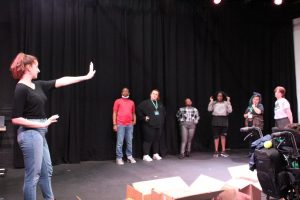 Solar Youth Theatre rehearsing for Break Down the Wall for Happened 1990