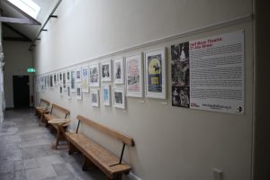 Stages of Half Moon exhibition in upper corridor